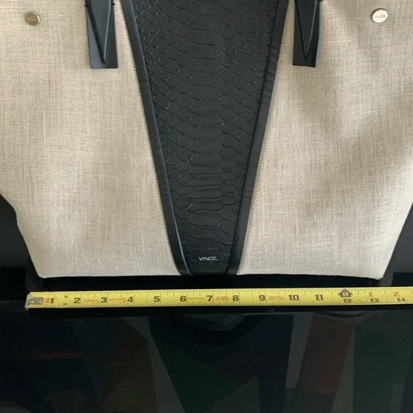 Vince black croc stamped tote - Picture 11 of 12